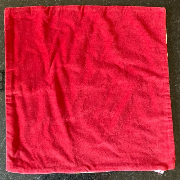 New Pottery Barn Zoey Printed Pillow Cover, Red Ikat Velvet, Bright Holiday, 18" - Picture 2 of 11